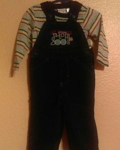 Baby Togs black corduroy overalls set